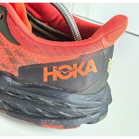 HOKA Men\'s Speedgoat 5 GTX Running Shoes Fiesta Thyme Sz 12 46 2/3 Red Sneakers main image 6
